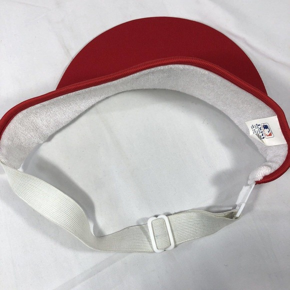 VINTAGE ST LOUIS CARDINALS TWINS ENTERPRISE VISOR HAT CAP RED STRETCH BACK OSFM - Picture 5 of 9